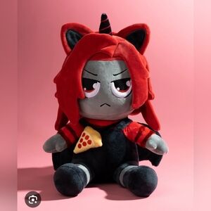 Rare Moody Plush: I Am Sanna Red & Black Plush Unicorn Fairy Toy;Pizza Crossbody